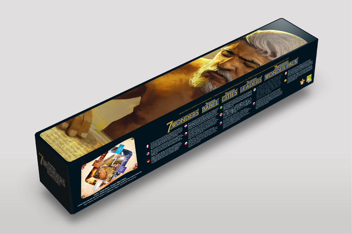 Packaging de 7 Wonders Playmat - InDesign - Montage cover - Photoshop