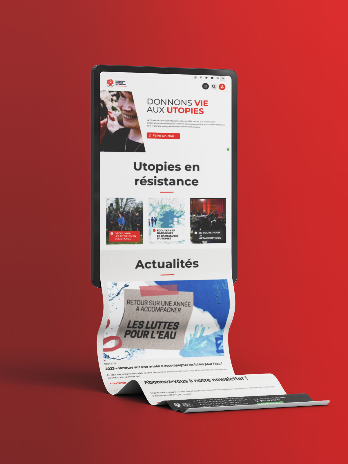 Présentation de la page d'accueil du site Projet réalisé en WordPress